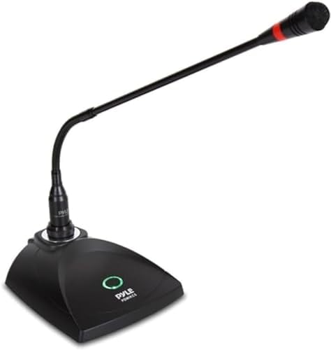 Pyle Microfono Professionale a Collo d'Oca da Tavolo, Microfono a Condensatore con Filtro Pop, Cavo XLR a 6,35 mm, Karaoke, Conferenze, Studio