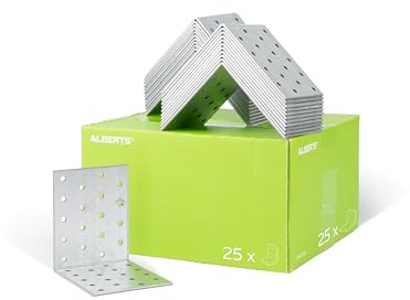 Alberts 847302 Lochplattenwinkel | sendzimirverzinkt | 100 x 100 x 80 mm | 25er Set