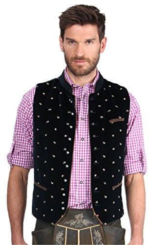 Stockerpoint - Gilet per abito tradizionale tedesco, Manica corta, Uomo, nero (Schwarz (Schwarz)), XXX-Large