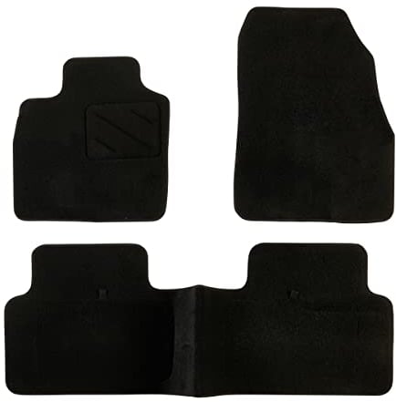 DBS 1763211 Autofußmatte - nach Maß - 3-teilig - Anti Rutsch - schwarzer Nadelfilz 900g/m² - Velours Fertigung - Sortiment Star