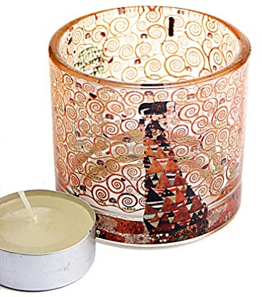 Museumsshop Teelichthalter Motiv Klimt Erwartung - Teelicht Glas