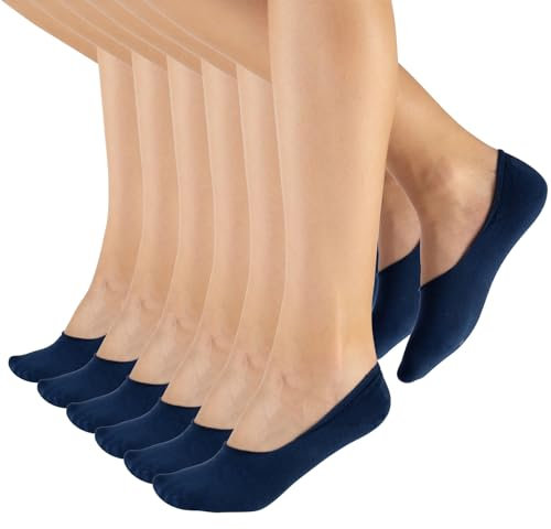 CALZITALY PACK 6-12 Paia Salvapiedi Unisex, Pedalini In Cotone, Fantasmini Scollati Uomo e Donna, Calzini Invisibili | 35-38, 39-42, 43-46 | Calzetteria Italiana (39-42, 6 Paia - Blu)