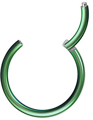 Piersando Universal Piercing Segmentring Septum für Tragus Helix Ohr Nase Lippe Brust Intim Scharnier Clicker Ring Chirurgenstahl Grün 1,6mm x 10mm