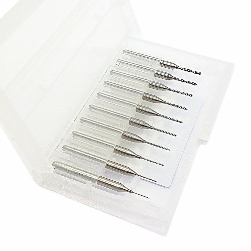 Veda 0.3mm to 1.2mm PCB Printed Circuit Board Carbide Dremel CNC Engraving Bits Set