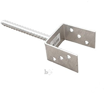 b2 Pfostenträger Pfostenanker U-Form mit Dolle verzinkt 91x100x400 mm