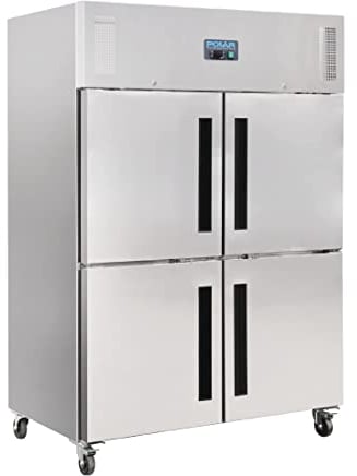 Polar Refrigeration G-Series 700W Upright Double Stable Door Gastro Freezer 1200 Litre, Stainless Steel, -20°C to -10°C, 2010(H)x1340(W)x800(D)mm, 6 Shelves, Energy Rating D, Lockable Castors | CW196