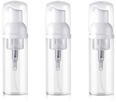 3pcs vide en plastique transparent bouteille de mousseur pompe taille de voyage moussant distributeur de savon pour savon liquide (60ml/3oz)
