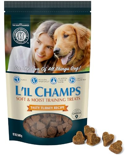 American Kennel Club Lil Champs Soft & Moist Training Treats, Turkey Flavor, All Breed Sizes, 12 Ounces
