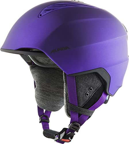 Alpina Grand LAVALAN - Nachhaltiger, Sicherer und Indiv. Anpassbarer Skihelm Mit Schafswolle Innenfutter Für Erwachsene, Dark-Violet matt, 57-61 cm