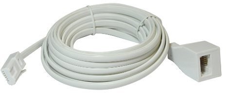 BT Telephone Extension Cable - White Coloured - BT Male Plug to Female Socket BT431A - 4 Core - Copper Wiring, Broadband Ready (10m)