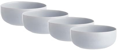 BUTLERS Schüssel 600ml 4er Set Suppenteller CASA NOVA Steinzeug Geschirr Suppenschüssel | Bowl Salatschale Teller tief | Skandi-Design reaktive Glasur | Mikrowellen- & spülmaschinenfest