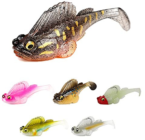 GudGmtoy Weiche Angelköder für Barsch, Lange Wurfköder, lebensechte Schwimmköder, Angelausrüstung für Salzwasser, Süßwasser, weicher Köder für Barsch, Forelle, Hecht, Zander, Angelvorrichtungen