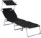 Casaria® Sonnenliege Klappbar Gartenliege Wetterfest mit Dach 120kg Belastbar 195 x 60 cm Tragbar Hoch Garten Liegestuhl Strandliege Klappliege Grau