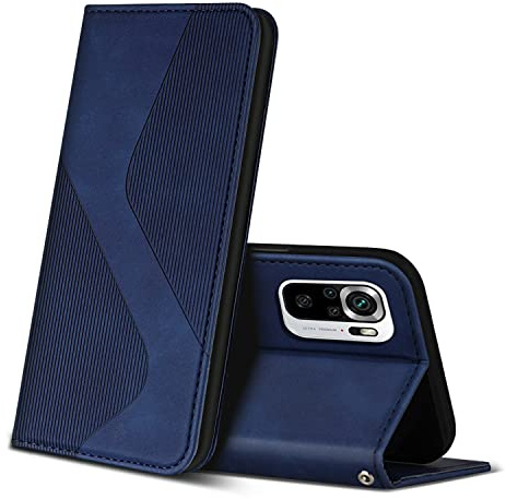 ZONNAVI Funda para Xiaomi Redmi Note 10 4G / Redmi Note 10S, Funda Libro de Cuero con Ranura para Tarjeta y Magnético, Wallet Flip Caso Carcasa para Xiaomi Redmi Note 10 4G / Redmi Note 10S (Azul)