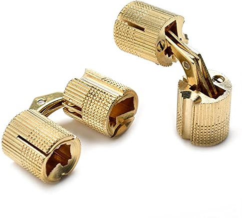 Heuskay Lot de 2 charnières invisibles en laiton, 12 mm, minimalistes, dissimulées, cuivre, inachevées