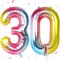 Luftballon 30.Geburtstag Regenbogen,XXL Riesen Regenbogen Folienballon 30 für Frauen,40Luftballon 30.Geburtstag,Zahlen 3 und 0 Folienballon für 30 Jahre Geburtstagsdeko Jubiläum Party Dekoration