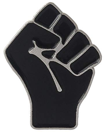 goodluxx Emaille-Brosche mit erhöhter Faust, schwarz, Lives Matter, Solidaritätssymbol, Anstecknadel, Anstecknadel, Schwarz, Emaille