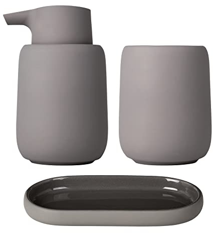 blomus SONO Badezimmer-Zubehör-Set in Satellit (Taupe)