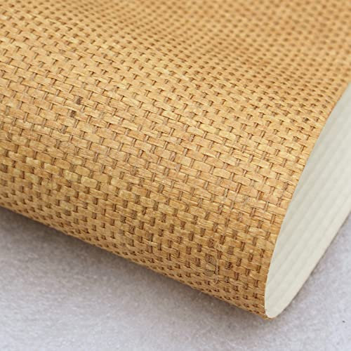 Focus Wall Grasscloth papier peint fibre naturelle, Murales Papier Peint Tendance 2023, Papiers Peints Uni en Rouleaux, Fond D'éCran Chambre, Salon, Couloir Wallpaper DéCoration Murale ( Color : Yello