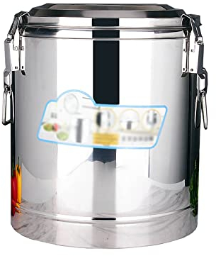 YYUINU Cubo Aislado, Hervidor De Agua Caliente, Acero Inoxidable, para Utensilios De Cocina De Cerveza Casera y Olla De Caldo, Plata,no tap-50L