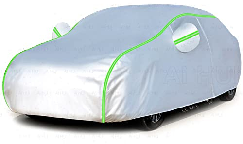 AI HUI Autoabdeckung für Seat Ibiza Wasserdicht Autoplane Mit Reißverschluss für Autotür Auto Abdeckplane Ganzgarage, Autoabdeckung Vollgarage Autogarage für Auto