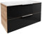 FACKELMANN B.Brillant Waschbeckenunterschrank – inklusive weißem Waschbecken aus Glas – Hängend und Front aus lackiertem Glas – Badschrank in Anthrazit & Eiche (100 x 56 x 50 cm)