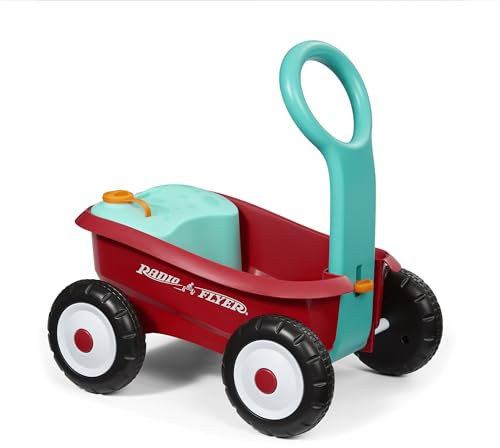 Radio Flyer Bubble Buddy Walker Wagon, Seifenblasenmaschine für Kinder, roter Baby-Lauflernwagen mit Rädern für Kinder im Alter von 1 bis 4 Jahren