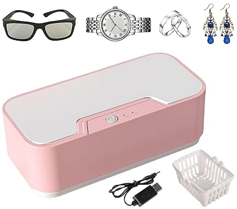 Yatlouba Ultrasonic Jewellery Cleaner - Ultrasonic Cleaning Machine with Selectable Cleaning Modes - Portable Ultrasonic Glasses Cleaner for Jewelry, Shaver Heads