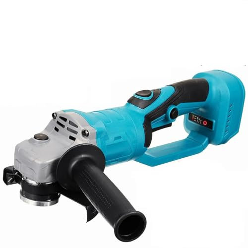 Powerful Cordless Angle Grinder 125mm, Brushless 12000RPM Polishing Grinding Cutting Machine for 18V Makita Battery, for Cutting, Polishing,NO Battery