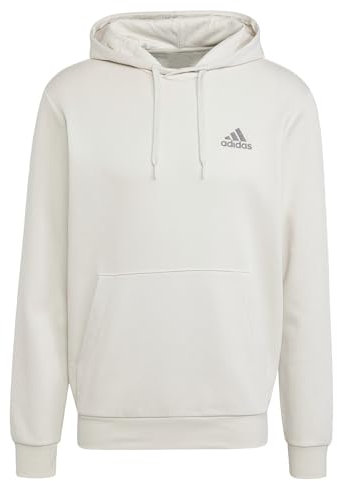 adidas Herren Essentials Fleece Hoodie, Aluminium, L