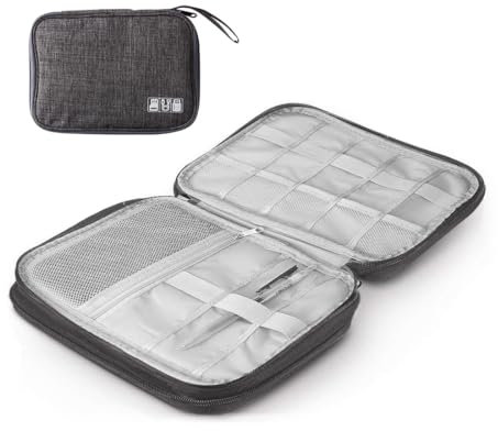 Elektronische Tasche Organizer universal travel Kabel Elektronik Zubehör Tasche Reise Organizer Case Kabel-Organizer für Handy, Kabel, Festplatte, Powerbank, SD Karten (Grau)