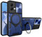 BORYA Case for Motorola Edge 40 Neo, Shockproof Ultra Thin PC+TPU Silicone Military Anti-drop Cover, with Ring Magnetic Metal Kickstand and Camera Protection Slider. Blue