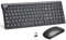 RVP+ Tastiera e mouse wireless ultra sottile Combo, 2,4 GHz USB cordless mouse e tastiera PC portatile computer - nero