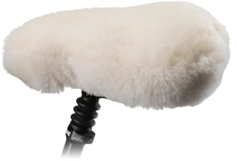 Perfect Wool Fahrradsitzbezug aus natürlichem Schaffell, handgenäht (weiß)