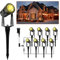 GLOBELIT 8-Pack Garden Spike Lights - 3W Low Voltage (27V) Outdoor Lights IP65 Waterproof - 3000K Warm White Landscape Lighting - Mains Powered LED Spotlights