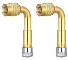 Manovella Fahrradventil Verlängerung - Ventiladapter - Ventilverlängerung Set für Auto, Motorrad. Roller, Scooter Fahrrad Schubkarren (2 x 90 Grad)