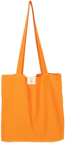 Prien Wasserdicht Tasche Für Damen, Strandtasche Canvas Tote Bag, Schultertasche Groß Für Shopper, Umhängetasche Baumwoll Stoff, Handtasche Für Gross (Orange)