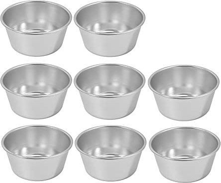 Lapyyne 8 Piezas de Moldes Individuales, Moldes para PudíN, Tazas, Mini Sartenes de Chocolate Fundido, Molde Antiadherente para Cupcakes, Pasteles, Galletas, PudíN