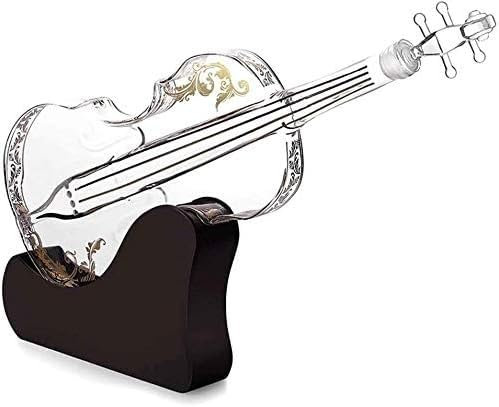 QCKNKMGG carafe red wine decanter Decanter Set Personalised Decanter 1000ml 3D Violin Shape Dispenser for Liquor Decanter with Glass Stand Craft Wine Bottle Home Decor