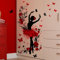 Stickers Muraux Rose Rouge Fille Autocollant Mural Sticker Mural Pour Chambre Salon Mur,Autocollant Decoratif Mural, Chambre Enfants Bébé Pépinière,Decoration Chambre Adulte