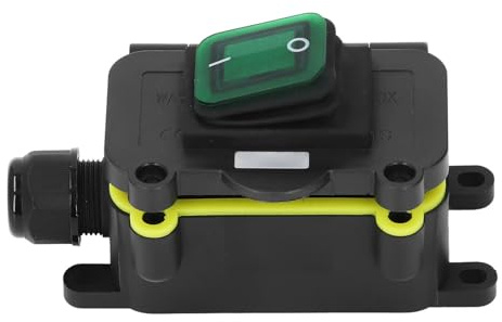 Marine-Wippschalter, IP68 Wasserdichter Marine-Schalter, Externer Anschlusskasten, Einköpfiger Inline-Netzkabel-Schiffsschalter für Außenbeleuchtungskörper, PA66-Gehäuse