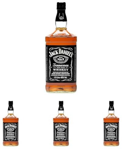 Jack Daniel's Tennessee Magnum Bourbon Whisky, 1,5L (Lot de 4)
