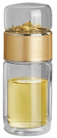 Tasse à Thé Passoire, Bouteille Infuseur Verre Isolé Double Couche - Séparateur Eau Hommes Maison Voyage