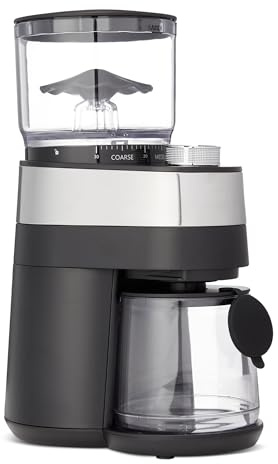 Amazon Basics Electric Burr Coffee Grinder with 30 Grind Settings for French Press, Drip Coffee and Espresso, Black