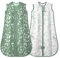 MIKAFEN 2er Pack Baby Schlafsack Sommer 0.5 Tog,100% Baumwolle Kinder Sommerschlafsack für Jungen und Mädchen, Wolf & Eichhörnchen,0-6 Monate