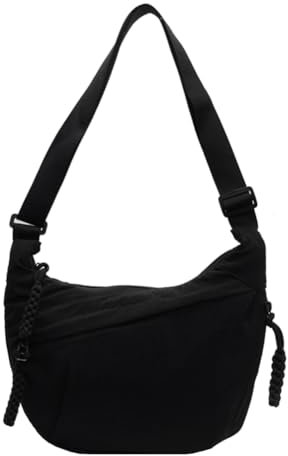 JUCHRZEY Crossbody Moon Bag Halbmond Umhängetasche Groß Bauchtasche Crossbag Damen Half Moon Bag Slouchy Bag Stylische Umhängetasche mit verstellbarem Gurt