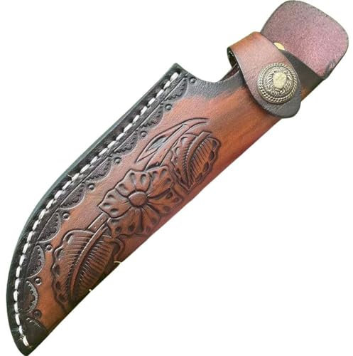 Glixoft Knife Sheath,Leather Knife Holster Belt Knife Case Scabbard Knife Cover Knife Blade Cover Belt Knife Bag for Hunting, Leisure and Kitchen