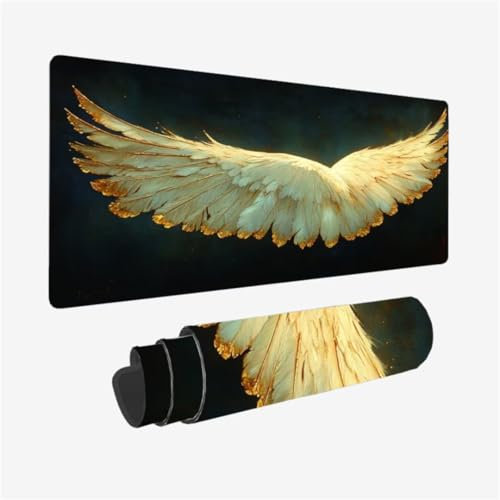 Tappetino Mouse arte Mousepad ala Tappetino Mouse XXL 90x40cm con Base in Gomma Antiscivolo, Bordi Cuciti Design, impermeabile, Lavabile, Pieghevole per Computer, PC, Laptop, Regalo Uomo,Model309