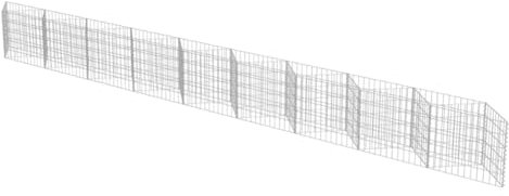 Gabion Mur Galvanized Steel 630x30x50 Cm, Facile à Assembler, Une capacité de Charge élevée, Résistante à la Rouille et Résistante aux Intempéries avec Jardin Gabion Planter,