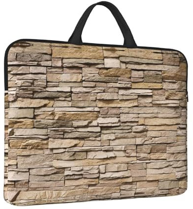 ESNAIUVCD Rustic Rocks Brick Wall Print Protective 14 Inch Laptop Case,Laptop Sleeve with Handle Compatible,Carrying Computer Bag